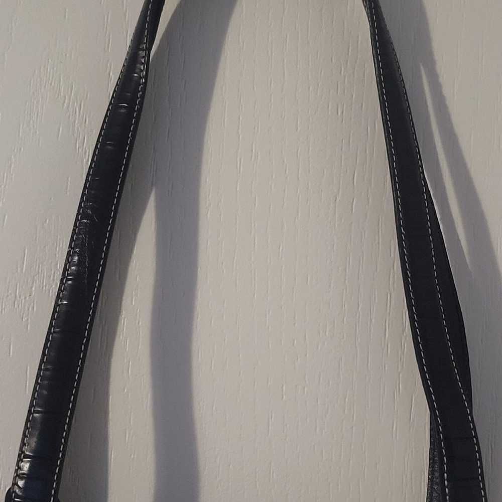 BRIGHTON Black Woven Leather Shoulder Bag Handbag… - image 7