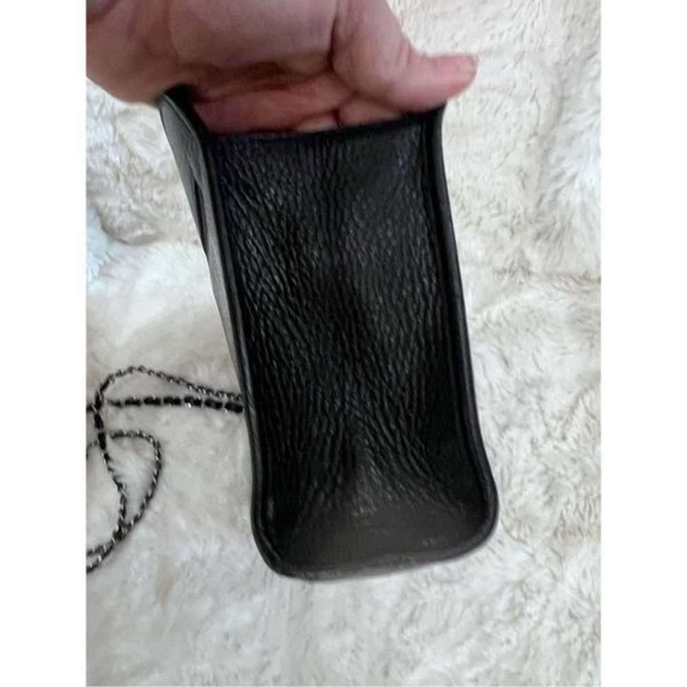 Vintage Burberrys black leather crossbody bag sil… - image 10