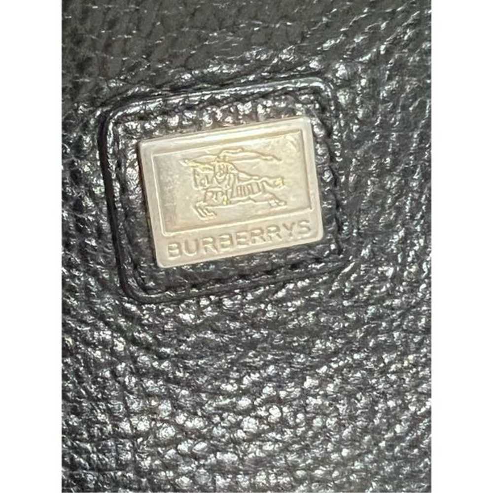 Vintage Burberrys black leather crossbody bag sil… - image 2