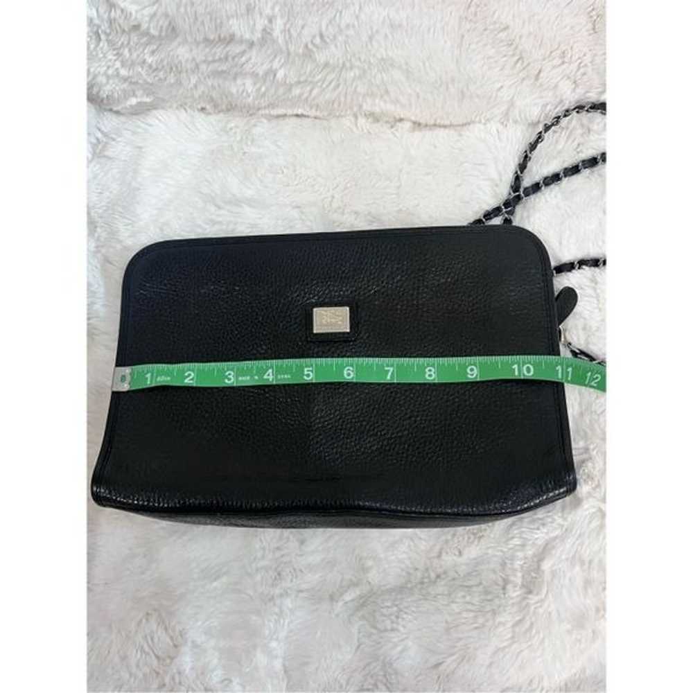 Vintage Burberrys black leather crossbody bag sil… - image 7