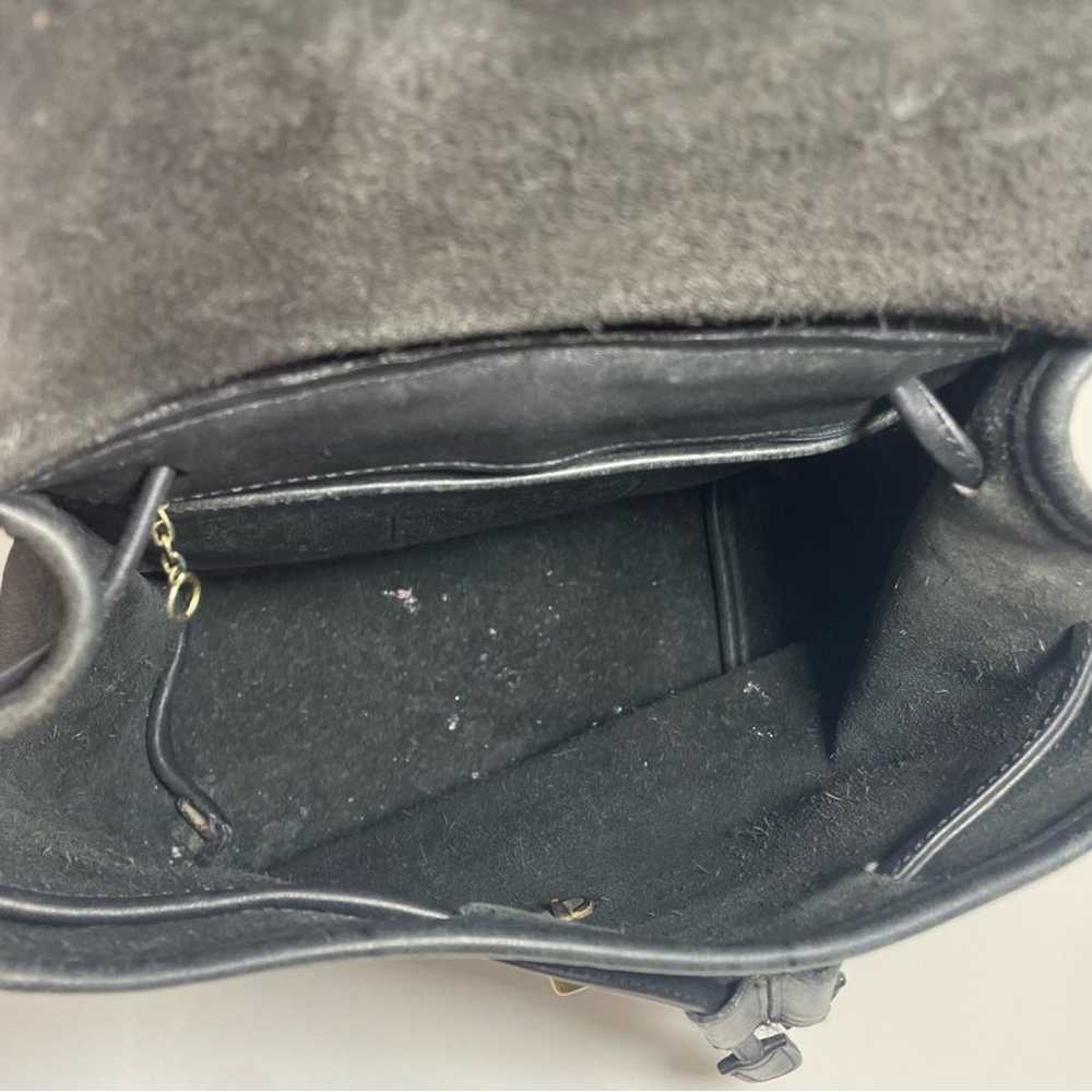 Vintage Coach Drawstring Black Leather Backpack 9… - image 9