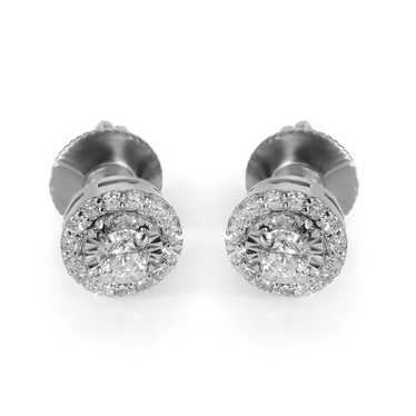 Other Diamond Halo Stud Earrings 14k White Gold 0.