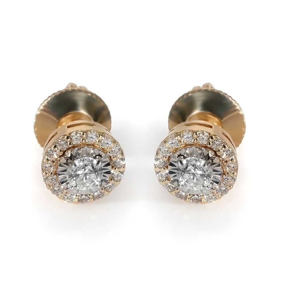 Other Diamond Halo Stud Earrings in 14k White Gol… - image 1