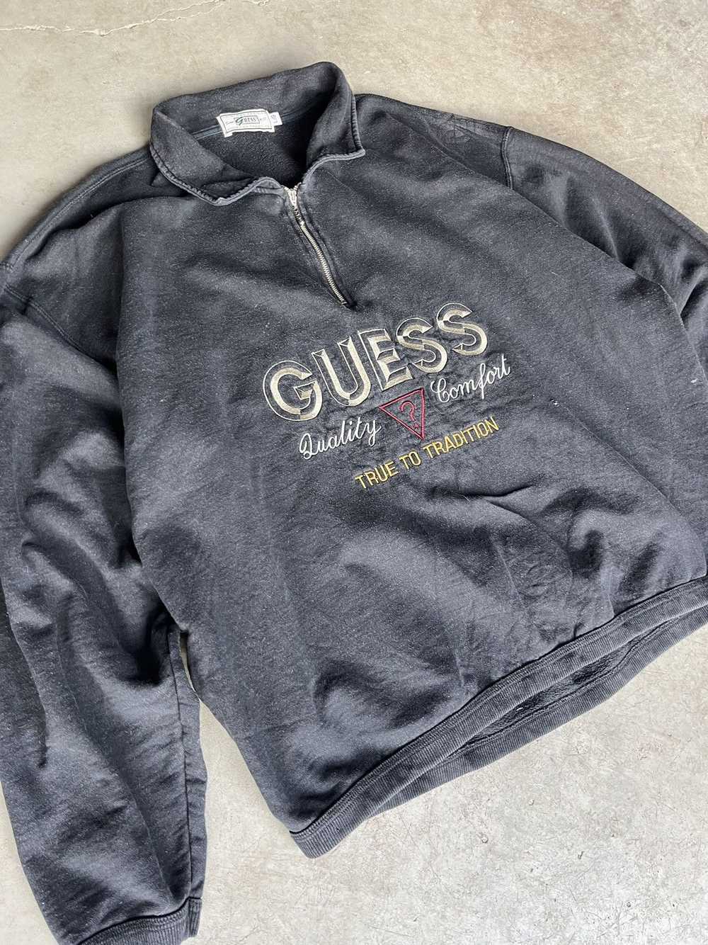 Guess × Vintage Vintage Guess 1/4 Zip Logo Sweater - image 2