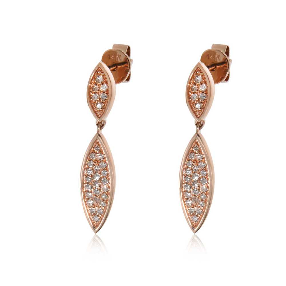 Other Pave Diamond Teardrop Earrings 14K Rose Gol… - image 1