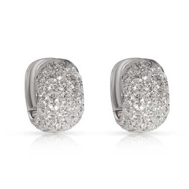 Other Pave Diamond Huggie Earrings in 18K White G… - image 1