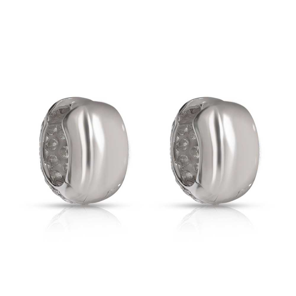 Other Pave Diamond Huggie Earrings in 18K White G… - image 3