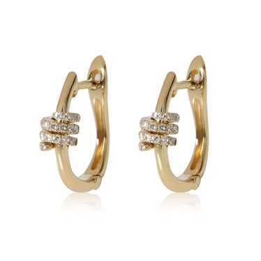 Other Pave Diamond Station Huggie Earrings 14K Yel