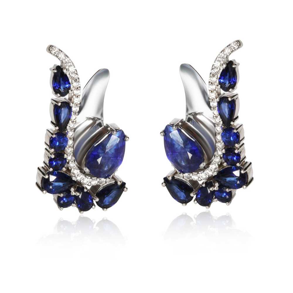 Other Paisley Shaped Sapphire Diamond Earrings in… - image 1