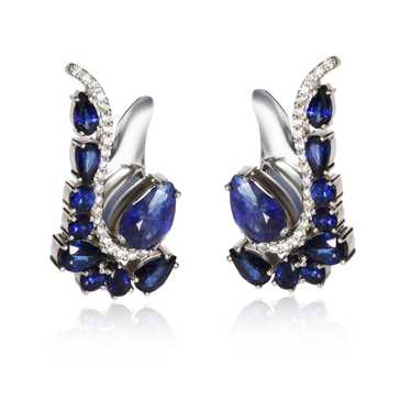 Other Paisley Shaped Sapphire Diamond Earrings in… - image 1