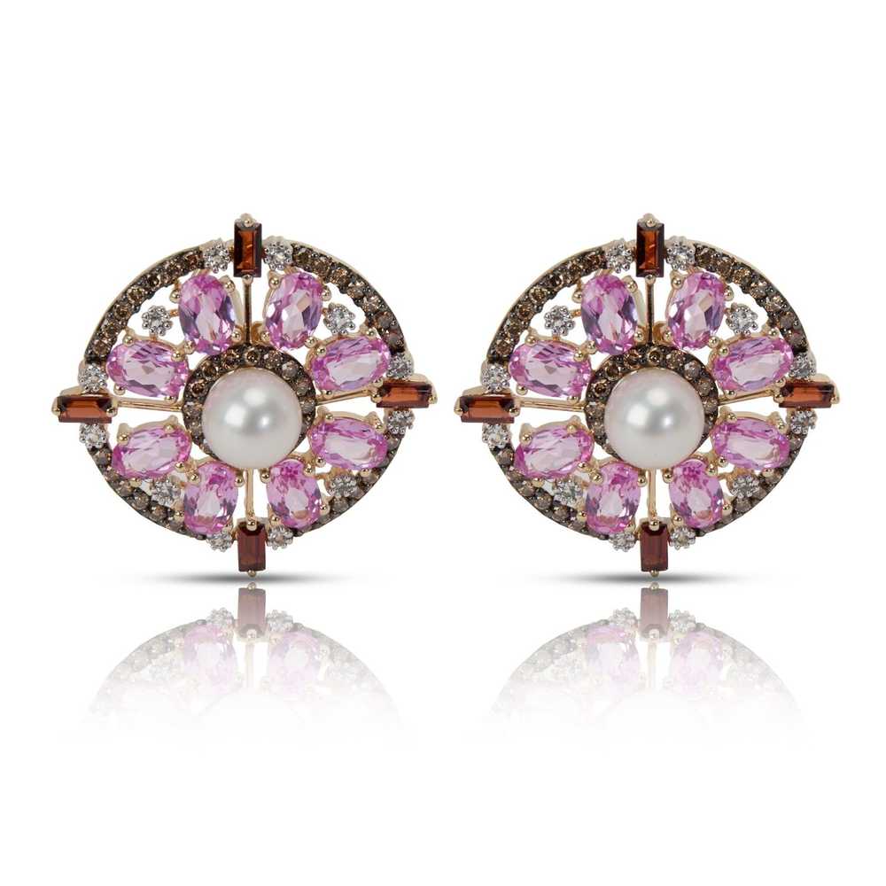 Other Multi Colored Sapphire & Diamond Earrings i… - image 1