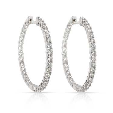 Other Inside Out Diamond Hoop Earrings in 14K Whi… - image 1