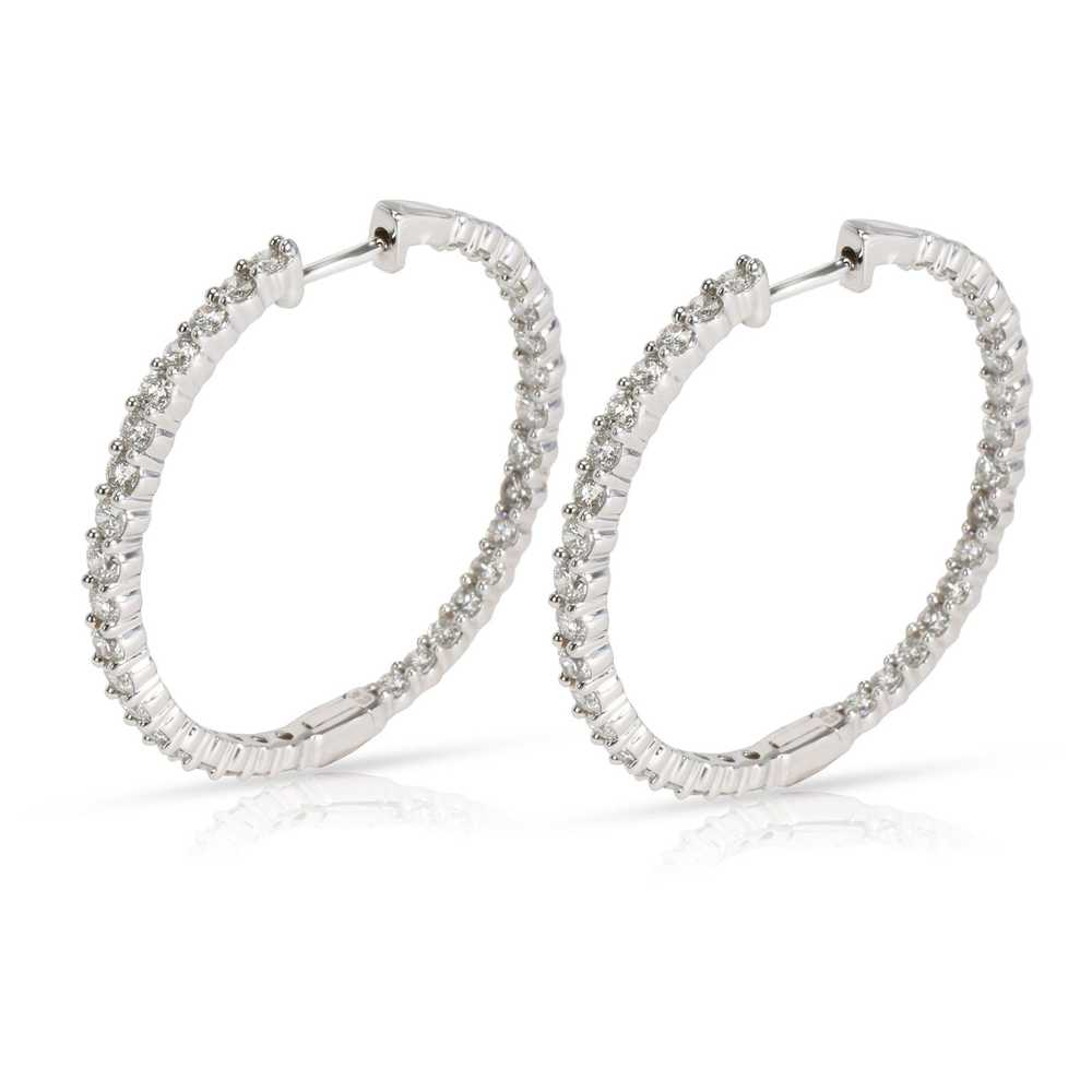 Other Inside Out Diamond Hoop Earrings in 14K Whi… - image 2