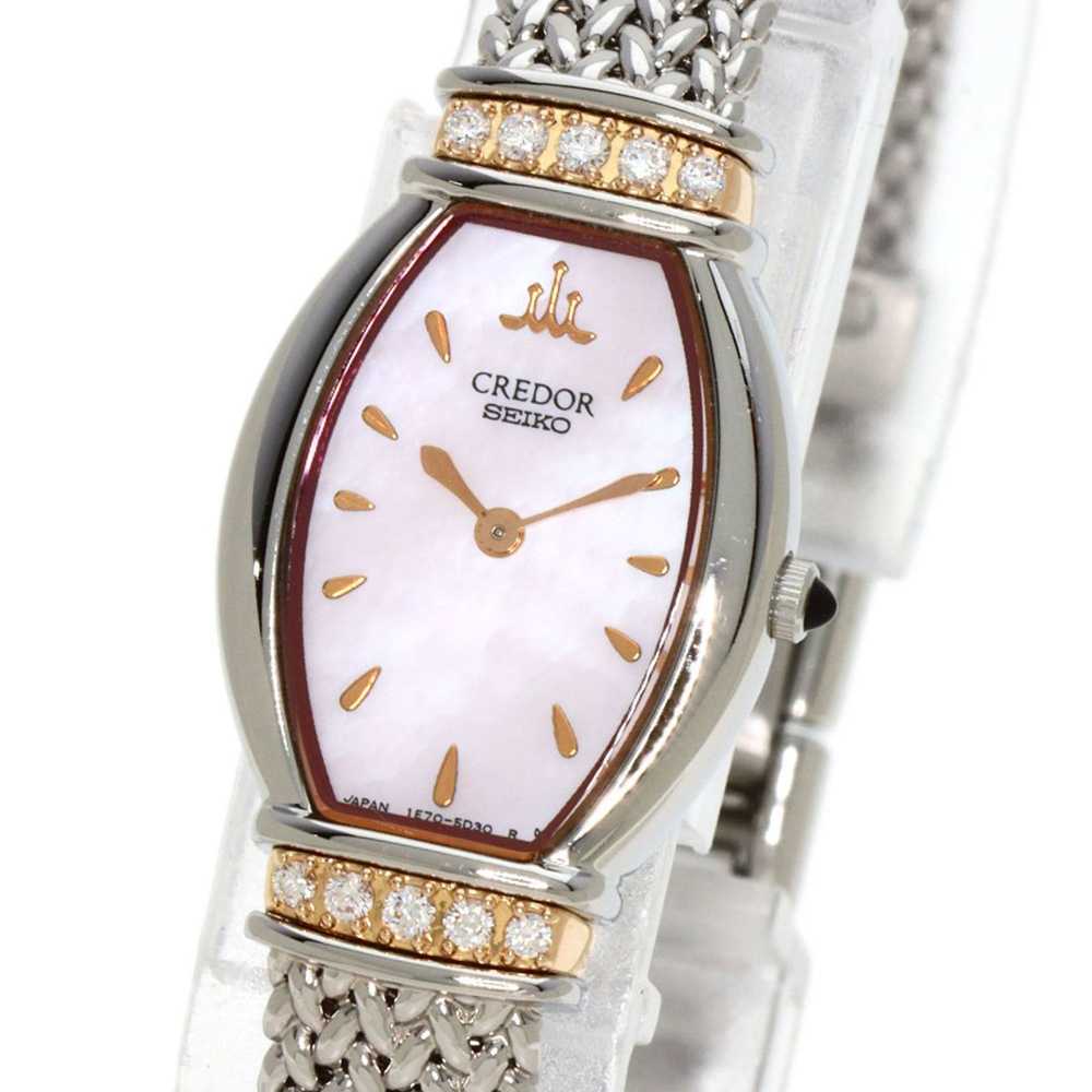 Seiko Seiko 1E70-3B90 Credor Diamond Watch Stainl… - image 3