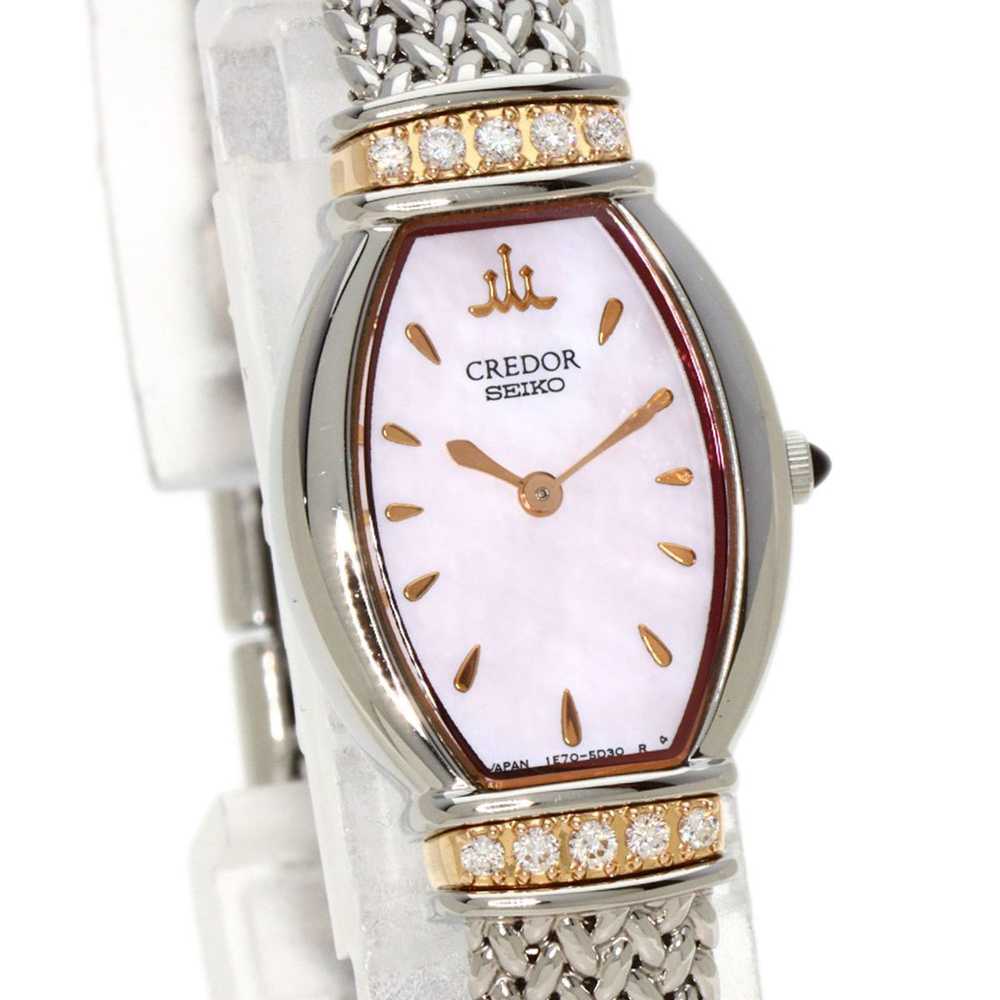 Seiko Seiko 1E70-3B90 Credor Diamond Watch Stainl… - image 4