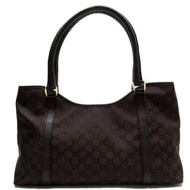 Gucci GUCCI Shoulder Bag GG Nylon/Leather Dark Br… - image 1