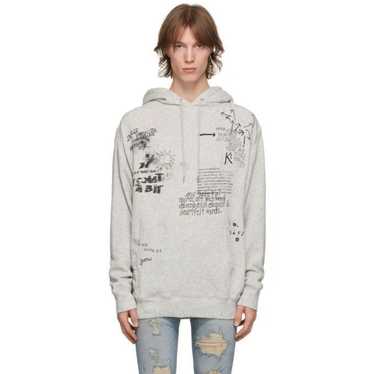 R13 *RARE* R13 SS18 DISTRESSED DOODLE HOODIE HEAT… - image 1