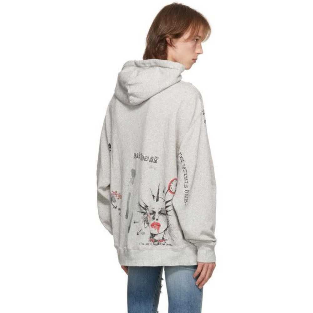 R13 *RARE* R13 SS18 DISTRESSED DOODLE HOODIE HEAT… - image 2