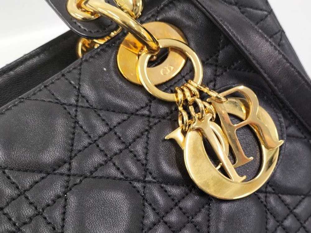 Dior Christian Dior 2way Handbag Gold Hardware Le… - image 6