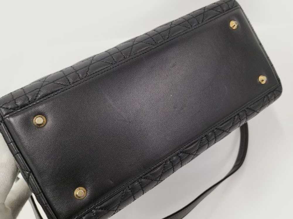 Dior Christian Dior 2way Handbag Gold Hardware Le… - image 7