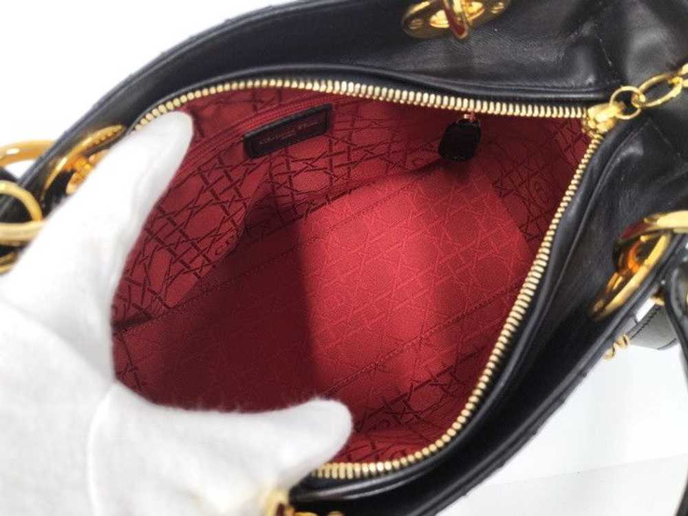 Dior Christian Dior 2way Handbag Gold Hardware Le… - image 8