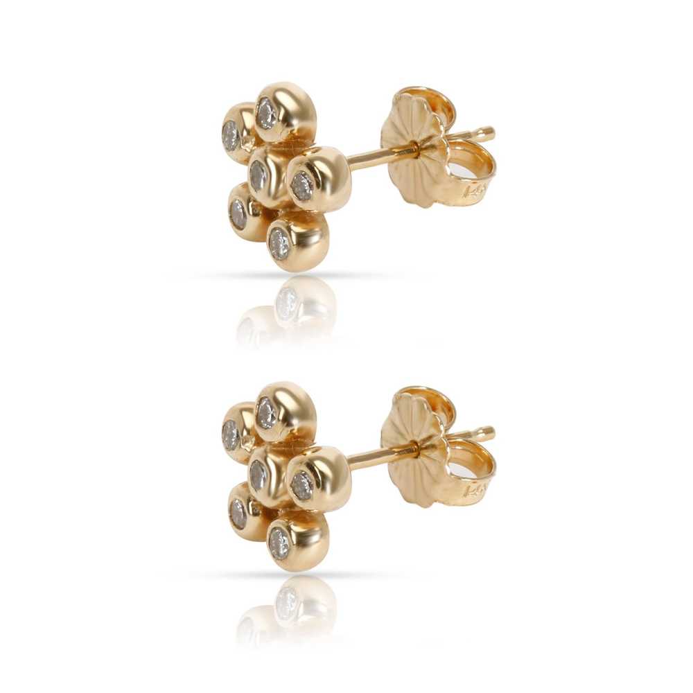 Other Flower Stud Diamond Earring in 14k Yellow G… - image 2