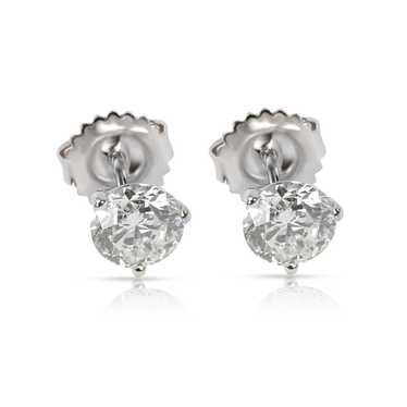 Other Diamond Stud Earring in 14K White Gold GIA … - image 1