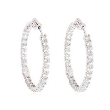 Other Diamond Inside Out Hoop Earrings in 14K Whit