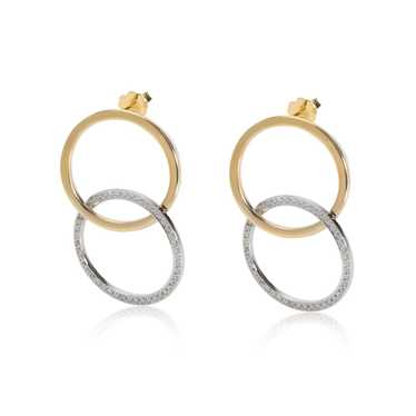 Other Diamond Interlocking Earrings in 18K 2 Tone… - image 1