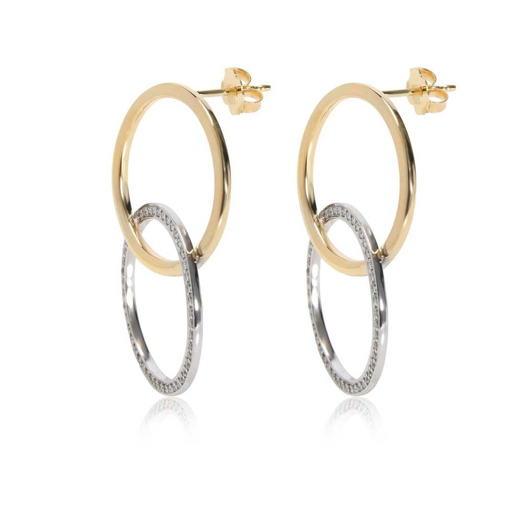 Other Diamond Interlocking Earrings in 18K 2 Tone… - image 2