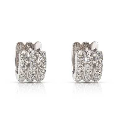 Other Diamond Huggie Earrings in 18K White Gold (… - image 1
