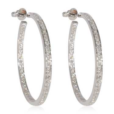 Other Diamond Hoop Earring in 18k White Gold 1.04… - image 1