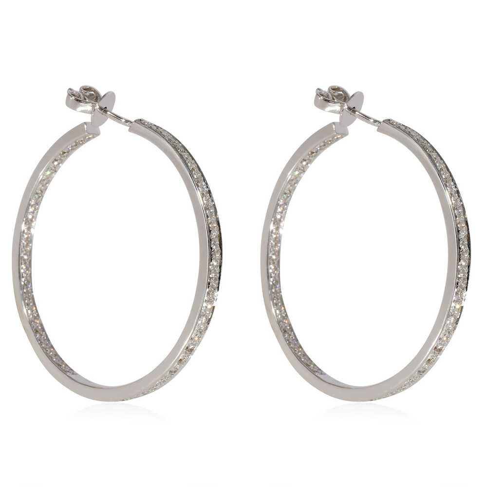 Other Diamond Hoop Earring in 18k White Gold 1.04… - image 2