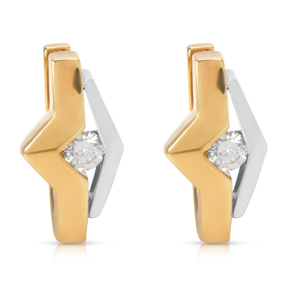 Other Diamond Earrings in 18K Two Tone Gold (0.30… - image 1