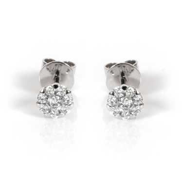 Other Diamond Cluster Stud Earrings in 14K White … - image 1