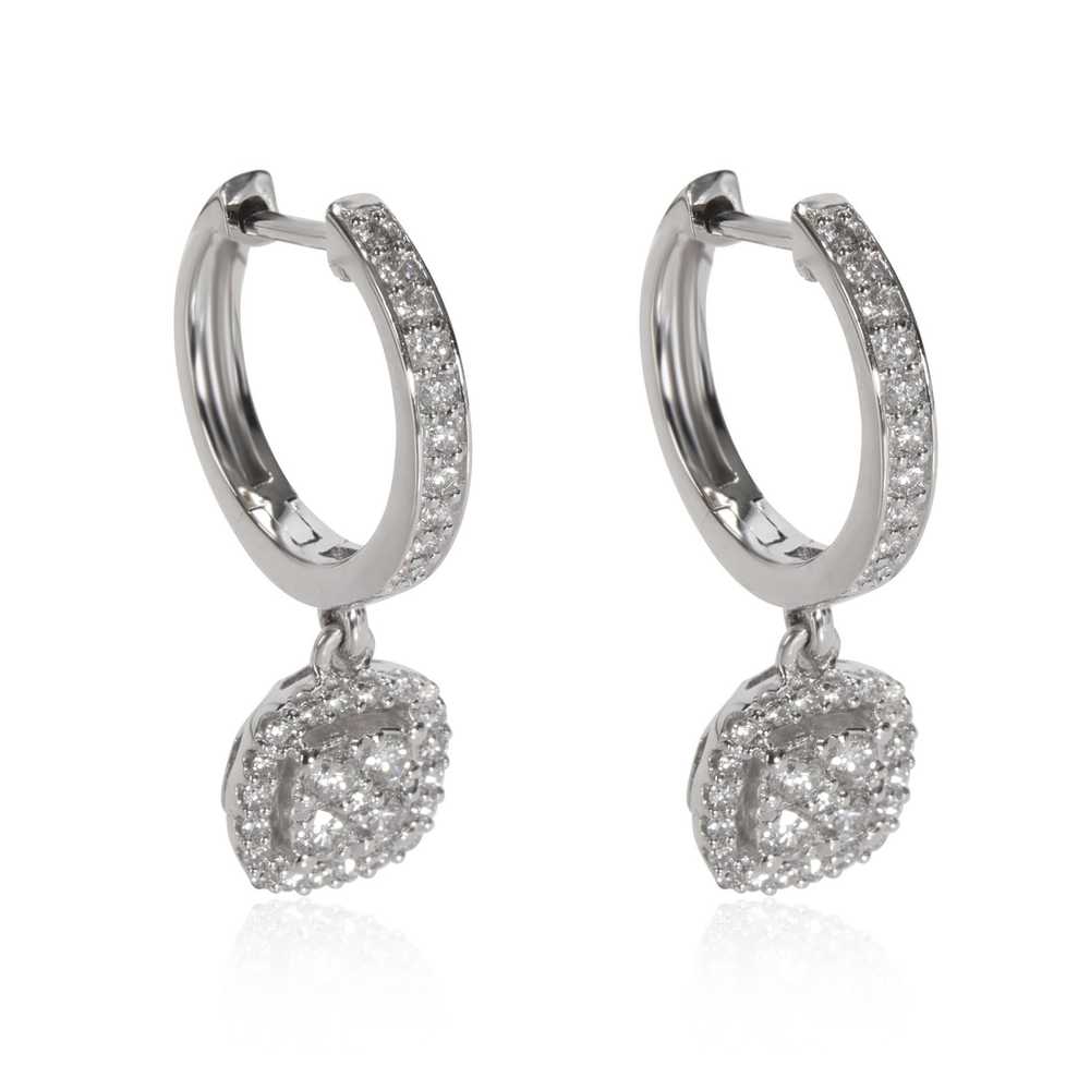 Other Diamond Cluster Drop Earring in 14K White G… - image 2