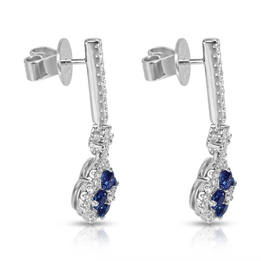 Other Diamond & Sapphire Clover Drop Earring in 1… - image 2