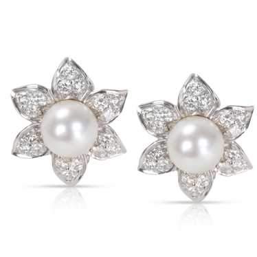 Other Diamond & Pearl Earrings in 18K White Gold