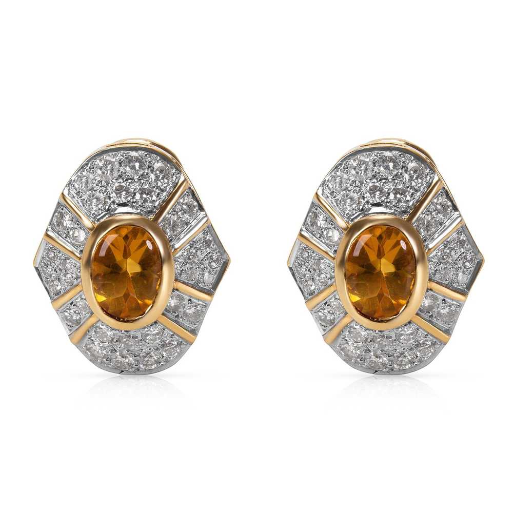 Other Citrine & Diamond Earrings in 18KT Yellow G… - image 1