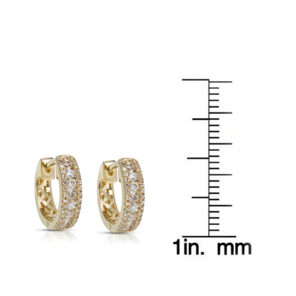 Other Diamond Huggie Hoop Earrings in 14K Gold (0… - image 3