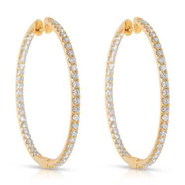 Other Diamond Hoop Earrings in 14K Yellow Gold (2… - image 1