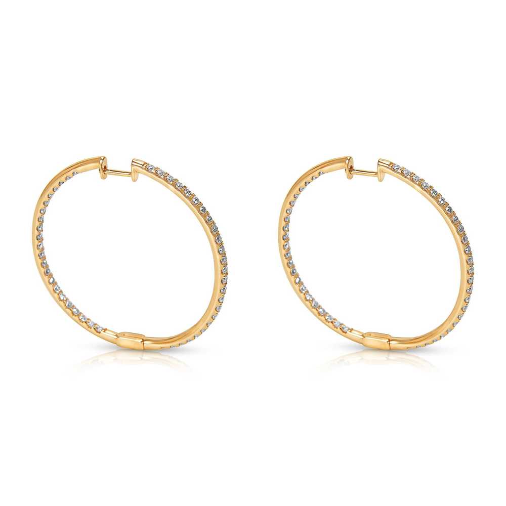 Other Diamond Hoop Earrings in 14K Yellow Gold (2… - image 2