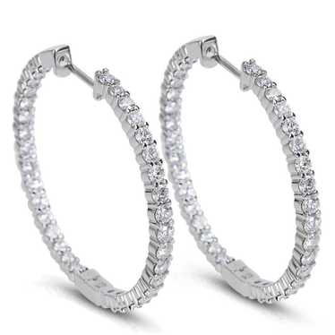 Other Diamond Hoop Earrings in 14k White Gold (3.… - image 1