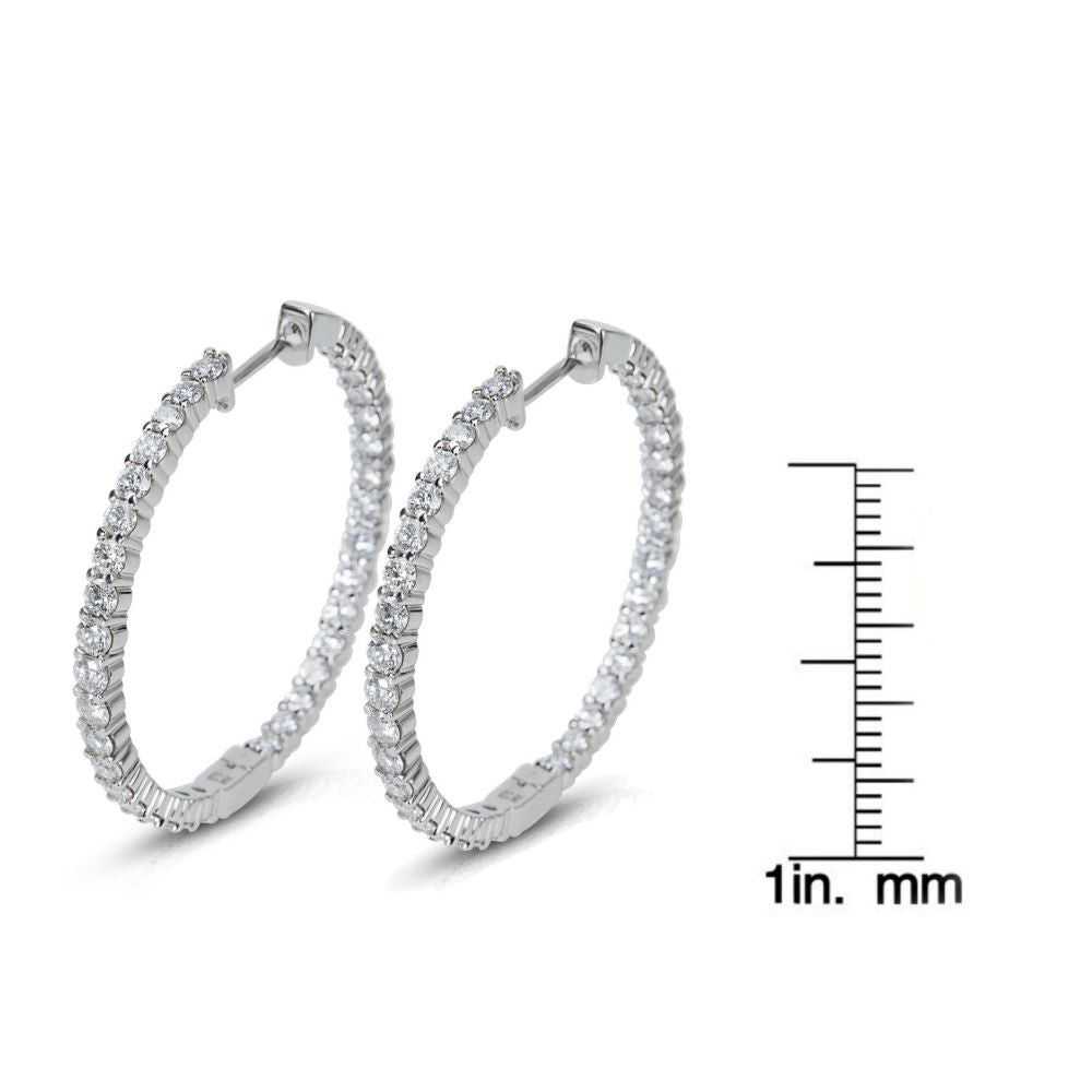 Other Diamond Hoop Earrings in 14k White Gold (3.… - image 2