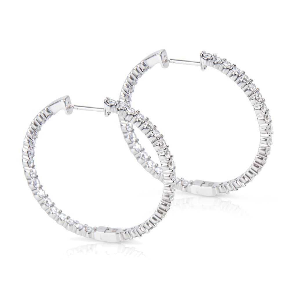 Other Diamond Hoop Earrings in 14k White Gold (3.… - image 3