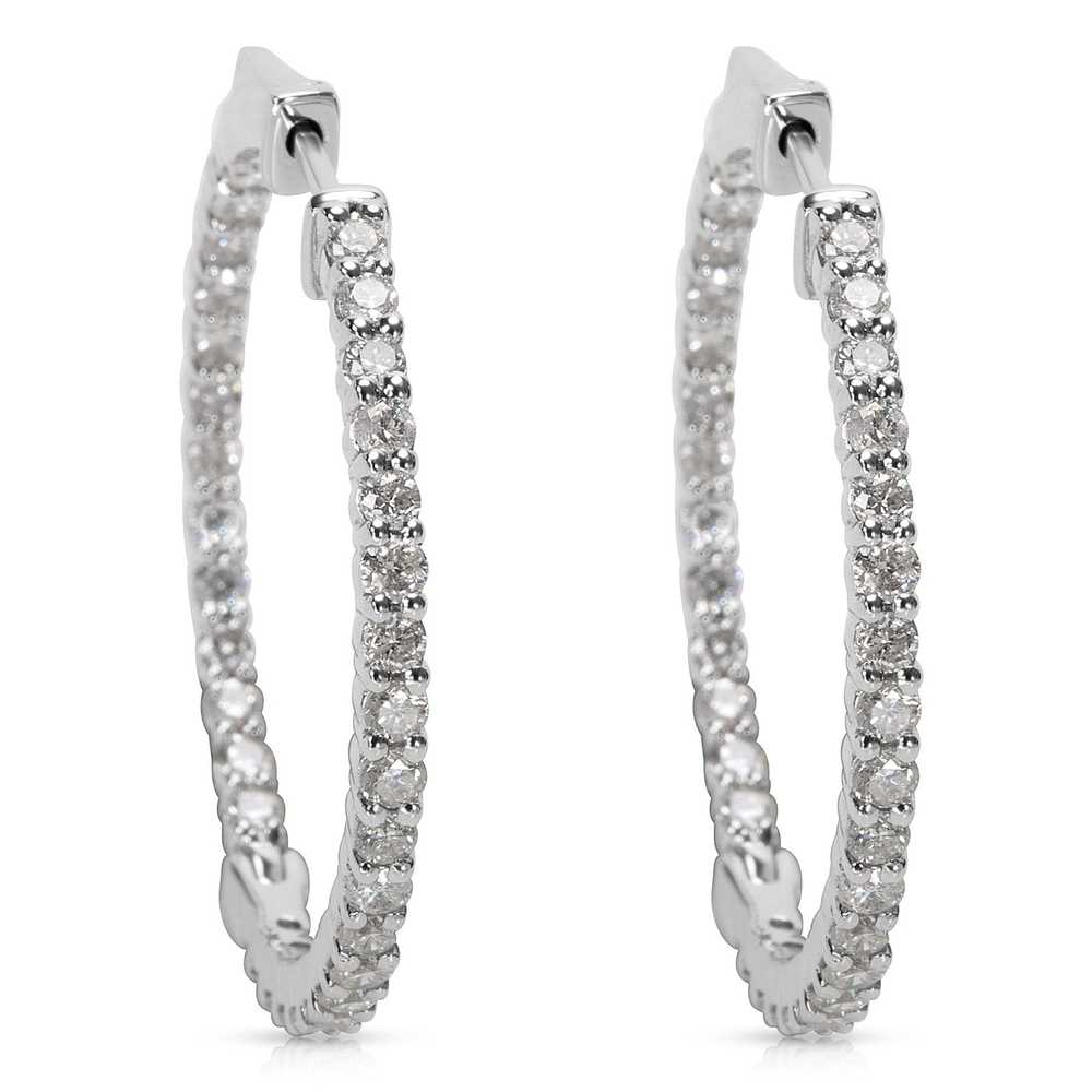 Other Diamond Hoop Earrings in 14K White Gold (1.… - image 1