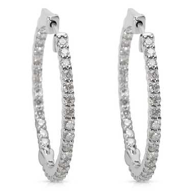 Other Diamond Hoop Earrings in 14K White Gold (1.… - image 1
