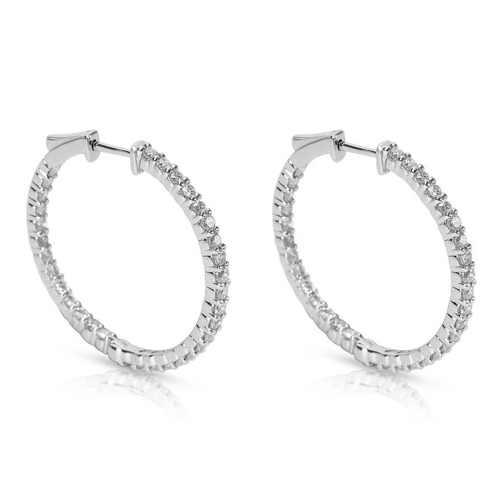 Other Diamond Hoop Earrings in 14K White Gold (1.… - image 2