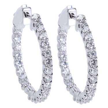 Other Diamond Hoop Earrings in 14K White Gold (2.… - image 1