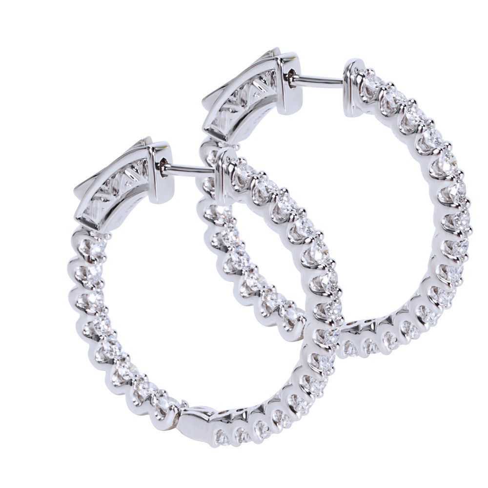 Other Diamond Hoop Earrings in 14K White Gold (2.… - image 2
